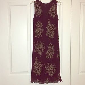 Black dress with sheer/gold flower overlay